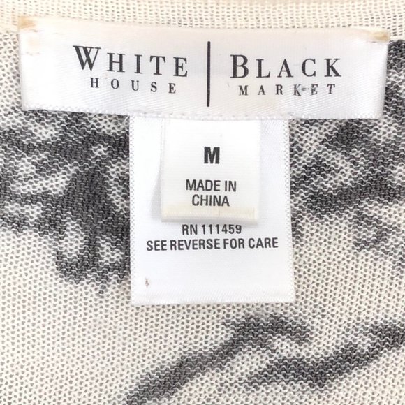 WHBM 100% Silk Top Cardigan Tie Front Floral Sz M - Picture 4 of 5